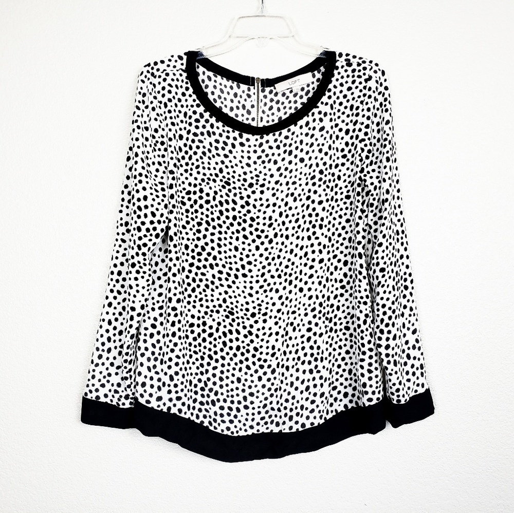 Loft | black and white polka dot top